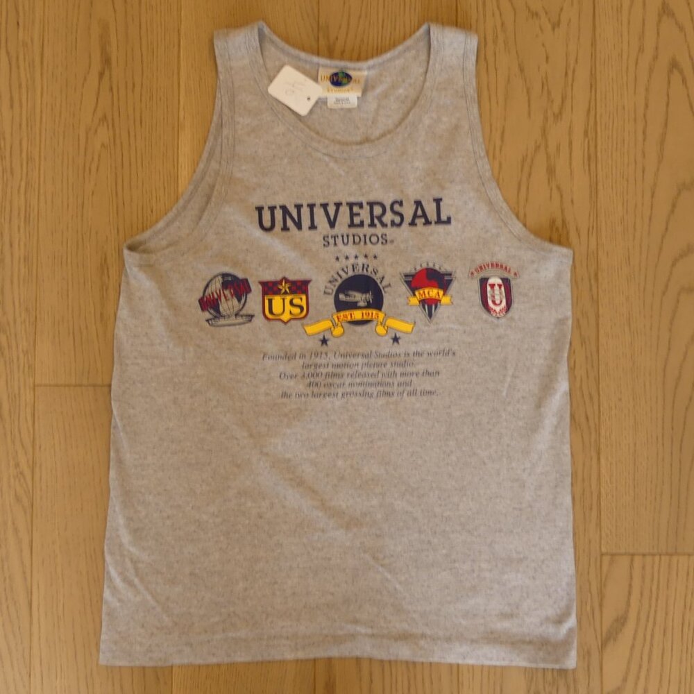 Vintage Universal Studios Tank Top Made in USA 1990s Grey Medium Single Stitch